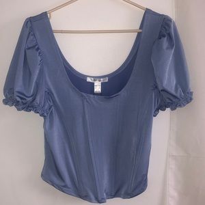 blue corset top